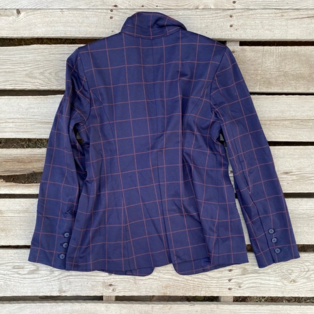 NWT 41 hawthorn Woman's blue/red square blazer - Picture 2 of 3